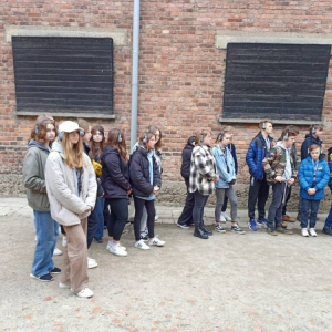 Podczas zwiedzania w Muzeum Auschwitz