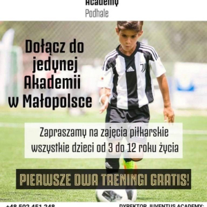 Plakat promujący szkółkę piłkarską